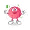 brain full battery character. cartoon mascot vector