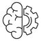 Brain gear smart icon, outline style