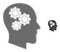 Brain Gears Halftone Dot Icon