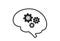 Brain with gears icon. mind, intelligence, brainstorming and mental work symbol