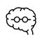 Brain geek line icon vector illustration sign