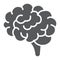 Brain glyph icon, anatomy and neurology