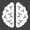 Brain glyph icon, medicine and healthcare