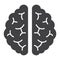 Brain glyph icon, medicine and healthcare, organ