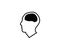 Brain head symbol intelligence icon skull