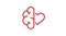 Brain and heart isolated on a whit background. Brain in love. Conflict between emotions and rationality. Icon or logo. Red color.