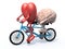 Brain and heart riding tandem bicycle