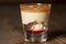 Brain Hemorrhage shot cocktail with schnapps, baileys irish cream and grenadine