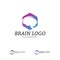 Brain with Hexagon Logo Vector Template. Hexagon with Brain Mind Logo Concepts
