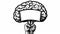 brain hold protest sign on white background