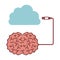 brain hosting data icon stock