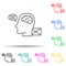 Brain human send message multi color style icon. Simple thin line, outline vector of artifical icons for ui and ux, website or