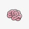 Brain icon cartoon style