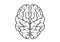 Brain icon contour isolated vector mind sign