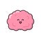 Brain icon for patches, badges, stickers, logos. Cute funny cartoon character icon in asian japanese kawaii style, flat