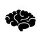 Brain icon, vector illustration, black sign on isolated background