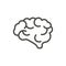 Brain icon vector. Outline mind. Line human brain symbol.
