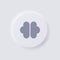 Brain icon, White Neumorphism soft UI Design.