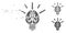 Brain Idea Bulb Decomposed Pixel Halftone Icon