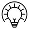 Brain idea icon outline vector. Critical think