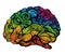 Brain Idea illustration. Doodle vector concept about human brain. Creative illustration with colored brain and grey