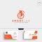 brain laboratory science logo template and business card