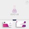 brain laboratory science logo template and business card
