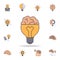 brain lamp fild color icon. Detailed set of color idea icons. Premium graphic design. One of the collection icons for websites,