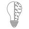 Brain lamp icon outline