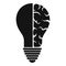 Brain lamp icon simple