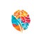 Brain leaf vector logo design template.
