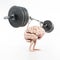 Brain lifting barbell weights. Mental training concept. 3D illustration