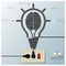 Brain Light Bulb Electric Line Education Infographic Background