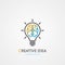 Brain light bulb symbol. Creative idea. Vector