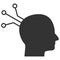 Brain Link Raster Icon Flat Illustration