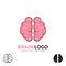 Brain logo. Brainstorm think idea logo. brain icon