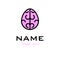 Brain Logo silhouette top view design vector template. Brainstorm think idea Logotype concept icon.