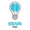 Brain logo template on a white background. Vector Illustrator Eps10
