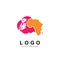 Brain logo, think to care africa, save, help, and humanity, social, charity, love and hand design