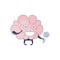 Brain In Love Comic Character Representing Intellect And Intellectual Activities Of Human Mind Cartoon Flat Vector