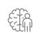 Brain with man line icon. Central nervous system symbol