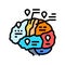 brain mapping neuroscience neurology color icon vector illustration