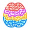 brain mapping neuroscience neurology color icon vector illustration