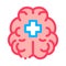 Brain And Medical Cross Icon Outline Illustration