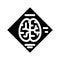 Brain microchip artificial intelligence glyph icon vector illustration