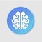 Brain, mind, intelligence flat color icon.