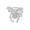 Brain neural network hand drawn outline doodle icon.