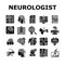 brain neurologist doctor icons set vector