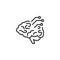 Brain neurons line icon