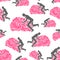 Brain pattern seamless. brains background. Man sex on gyrus
